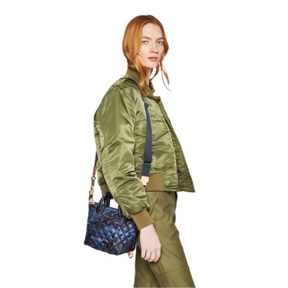 MZ WALLACE Women’s Micro Sutton Recycled Nylon Small Crossbody In Dark Blue Camo - Picture 13 of 13